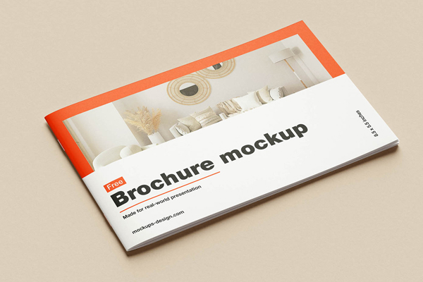 Free Landscape Half Letter Brochure Mockup PSD Template