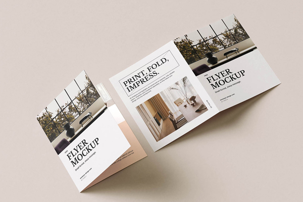 Free Legal Size Half Fold Flyer Mockup PSD Template