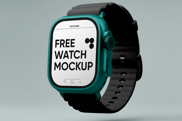 Free Levitating Smartwatch Mockup PSD Template