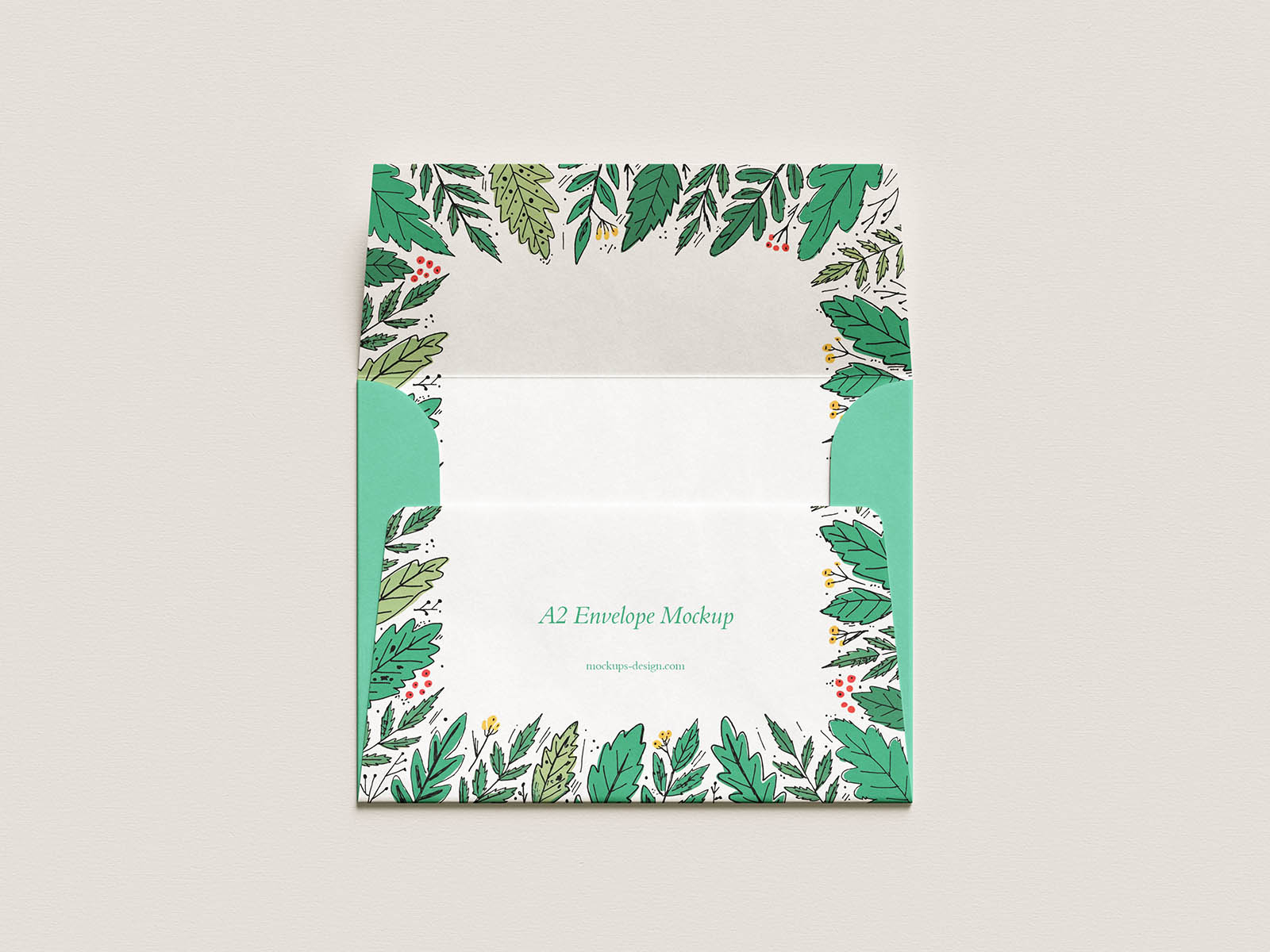 Free Open Flap A2 Envelope Mockup PSD Template