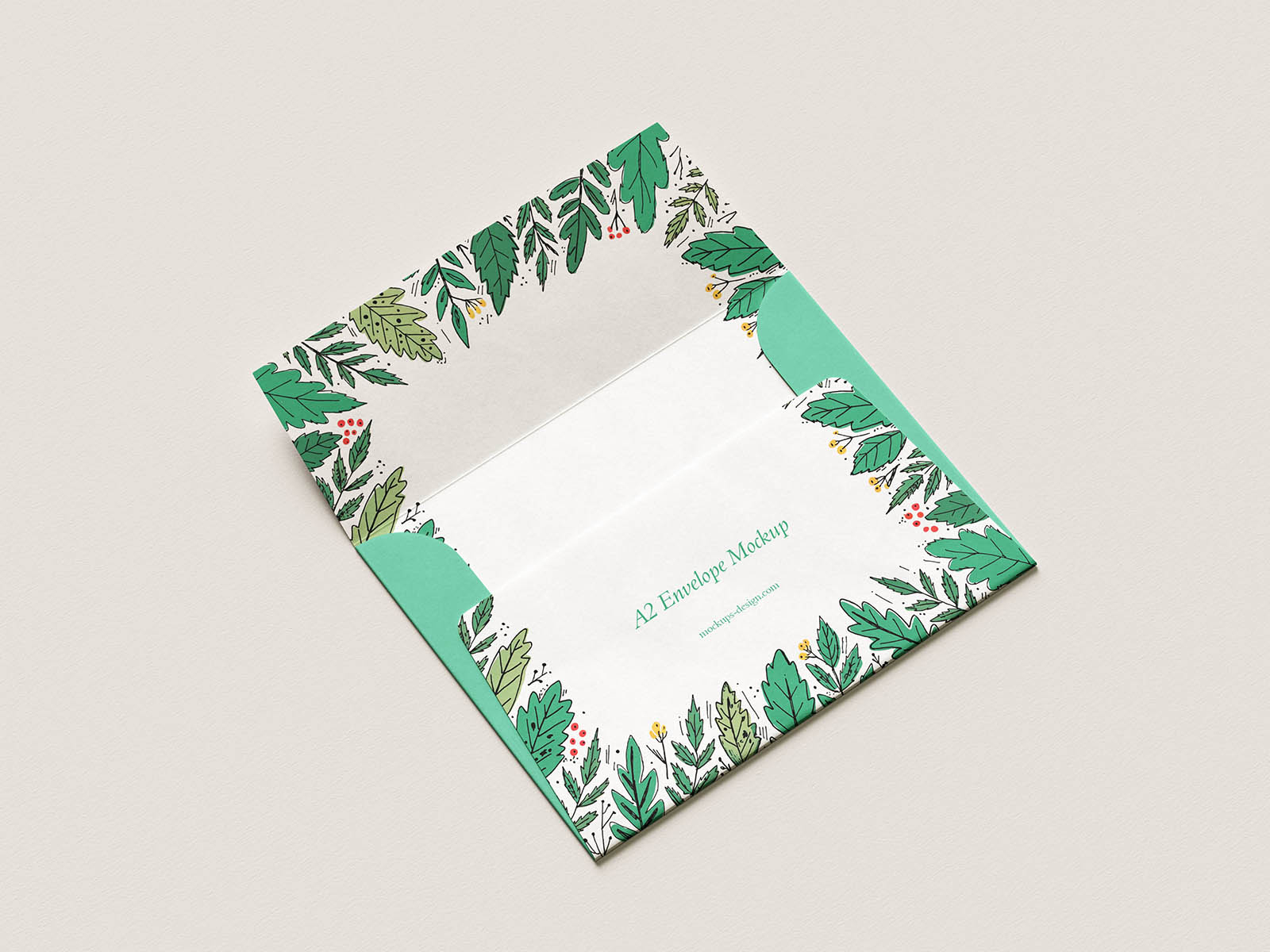 Free Open Flap A2 Envelope Mockup PSD Template