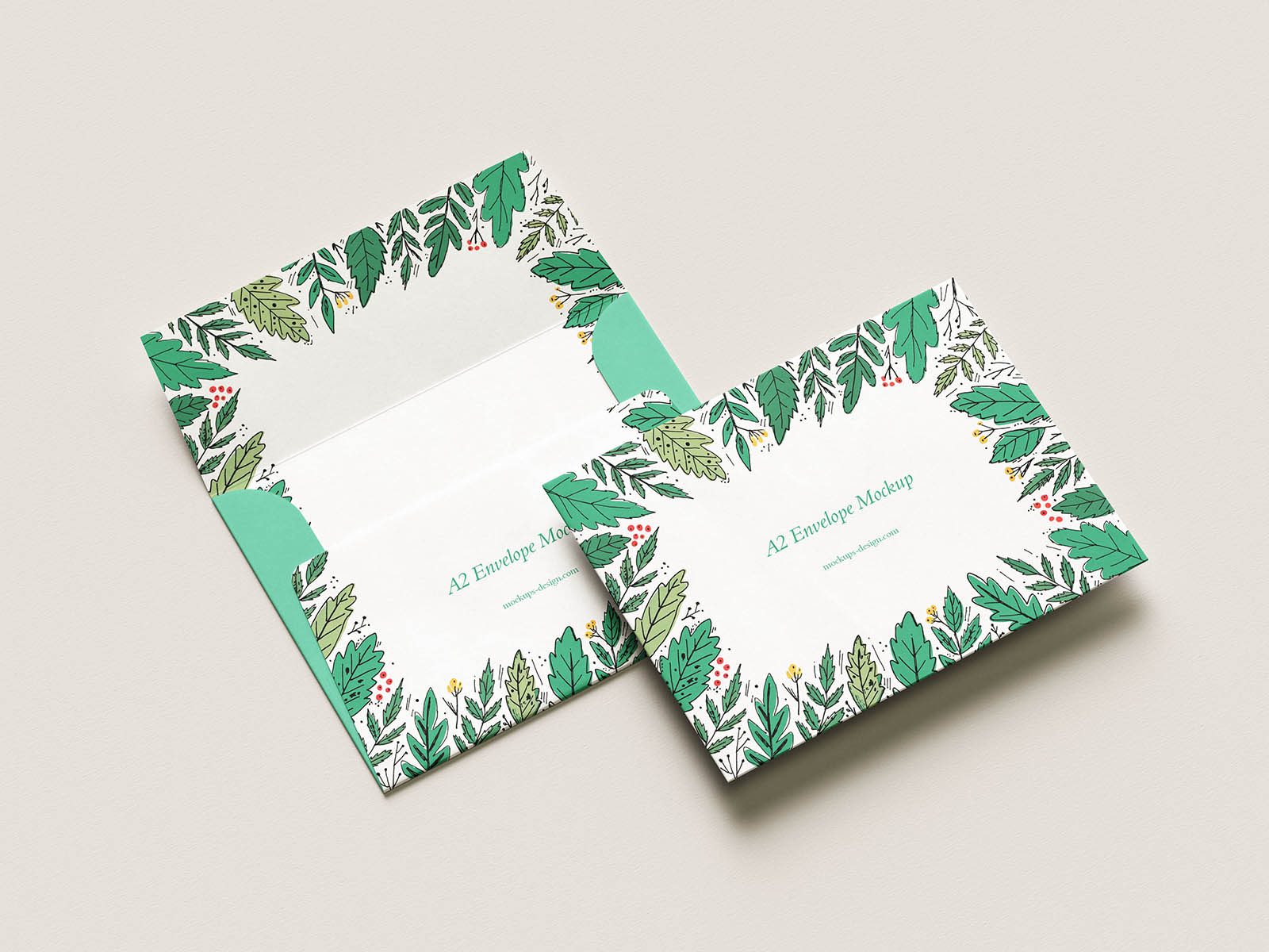 Free Open Flap A2 Envelope Mockup PSD Template