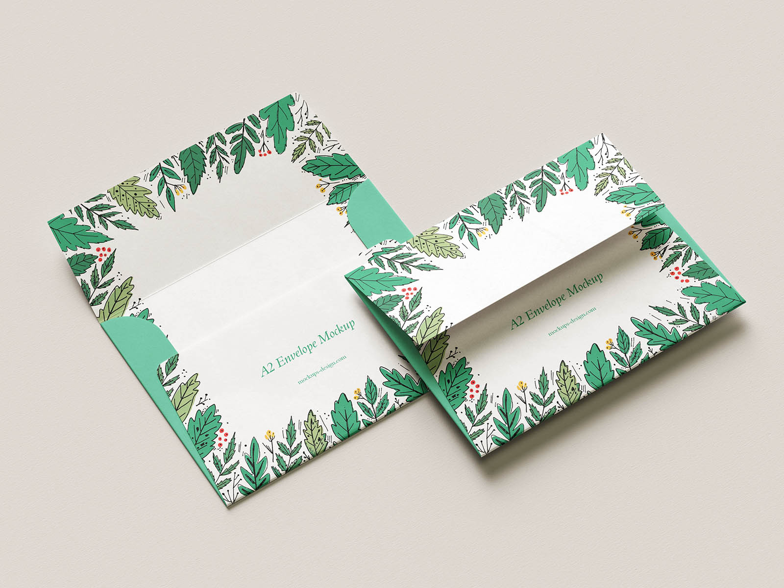 Free Open Flap A2 Envelope Mockup PSD Template