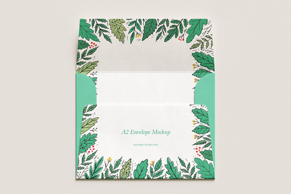 Free Open Flap A2 Envelope Mockup PSD Template