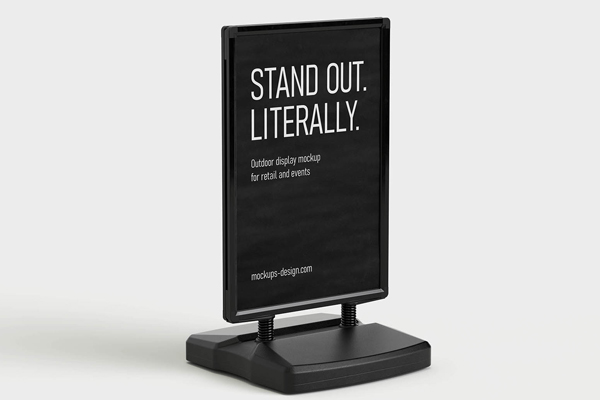 Free Outdoor A Stand Mockup PSD Template