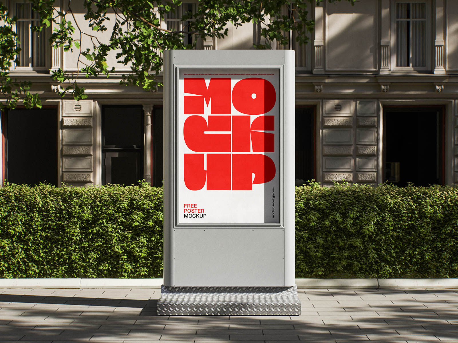 Free Outdoor Poster Stand Mockup PSD Template