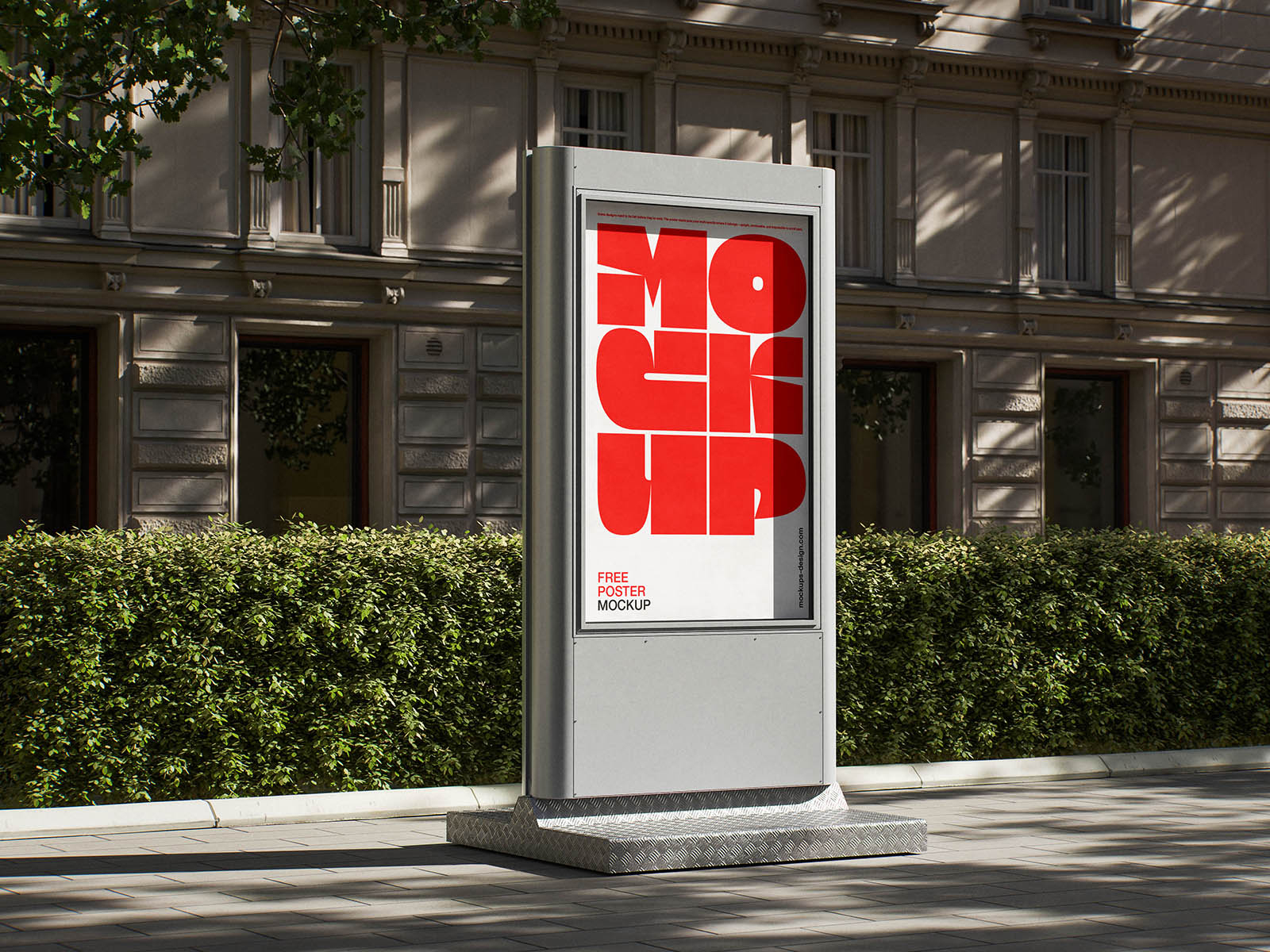 Free Outdoor Poster Stand Mockup PSD Template