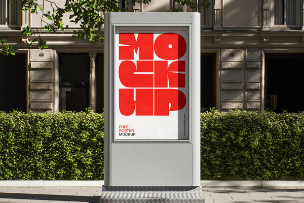 Free Outdoor Poster Stand Mockup PSD Template