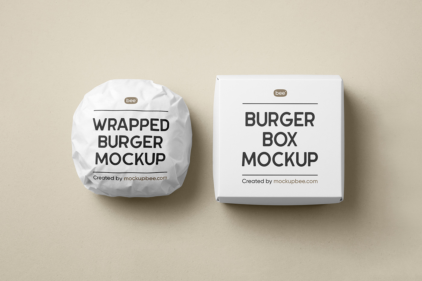 Free Packed Burger with Box Mockup PSD Template