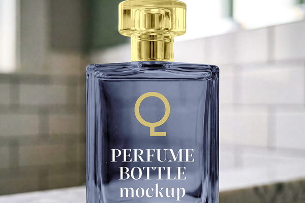 Free Perfume in Bathroom Mockup PSD Template