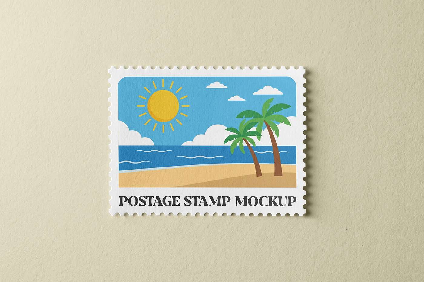 Free Postage Stamp Mockup PSD Template
