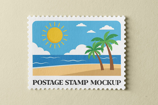 Free Postage Stamp Mockup PSD Template