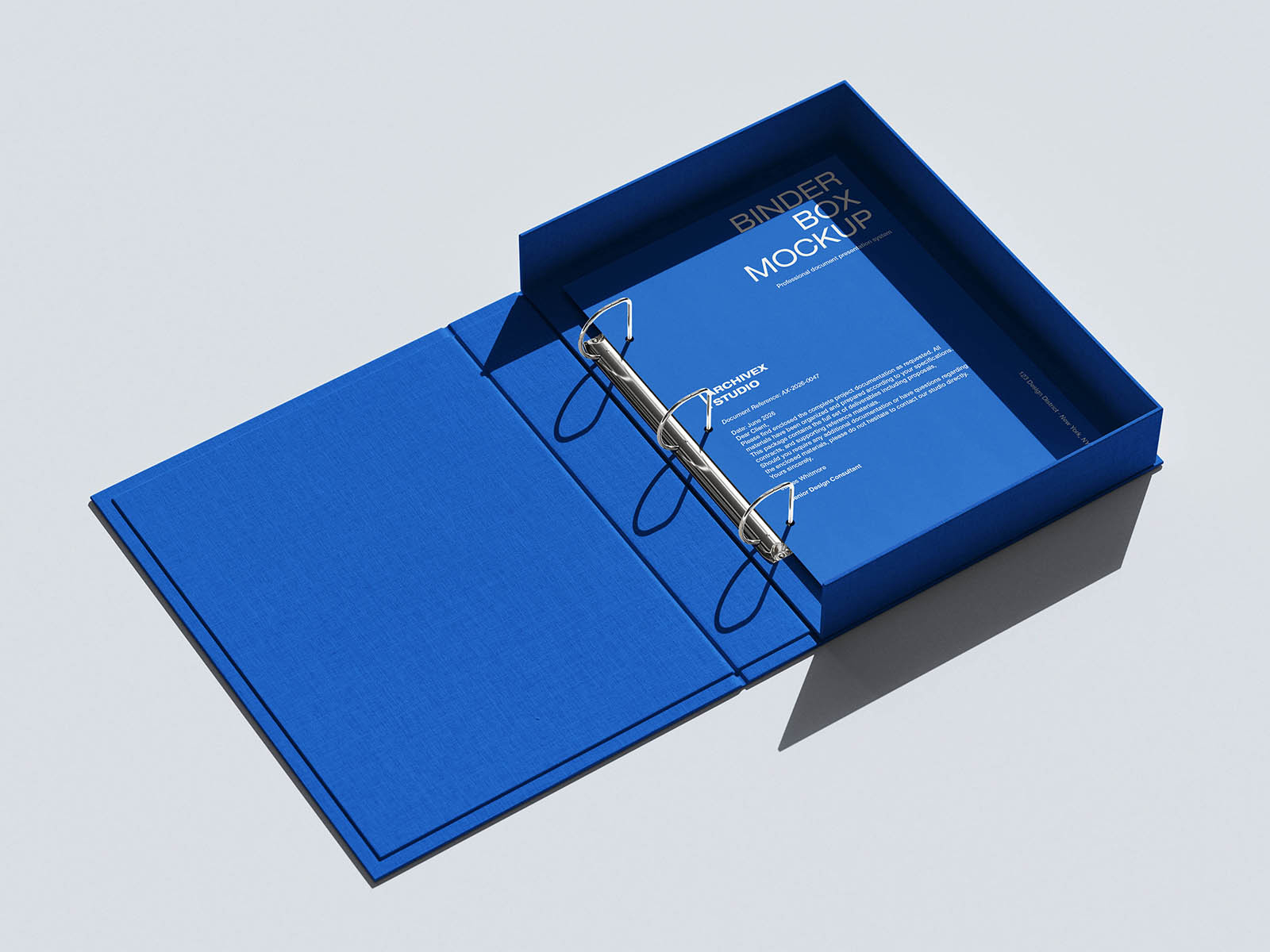 Free Premium Clamshell Binder Box Mockup PSD Template