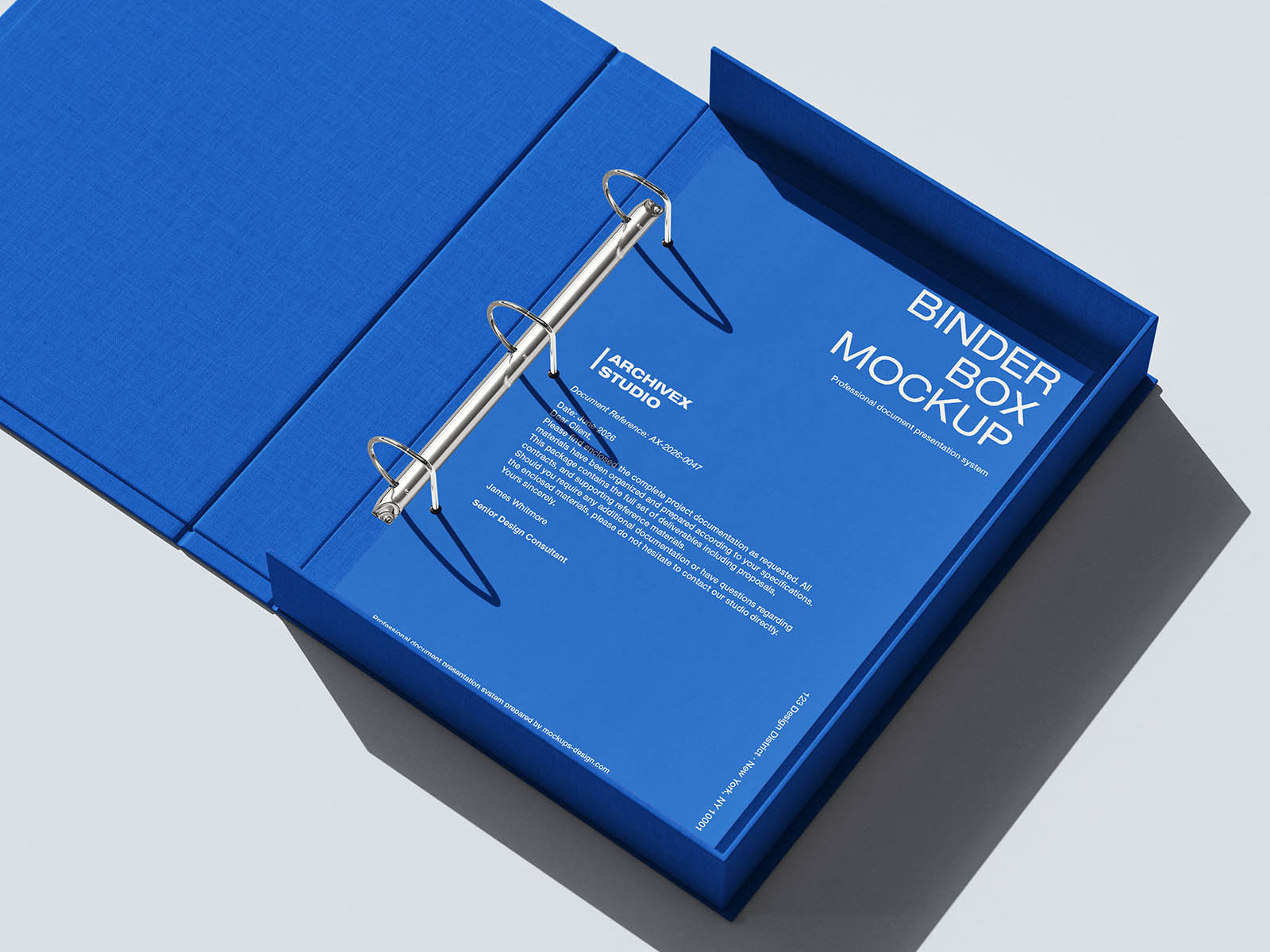 Free Premium Clamshell Binder Box Mockup PSD Template
