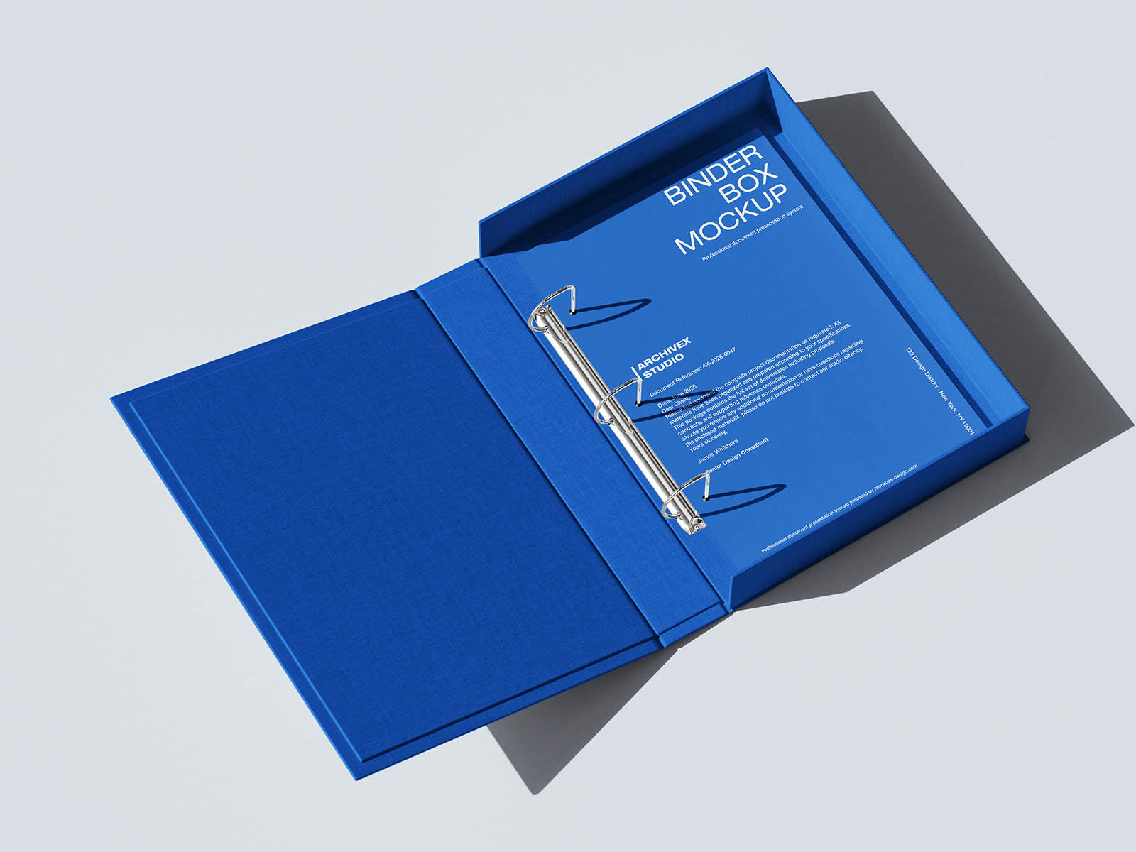 Free Premium Clamshell Binder Box Mockup PSD Template