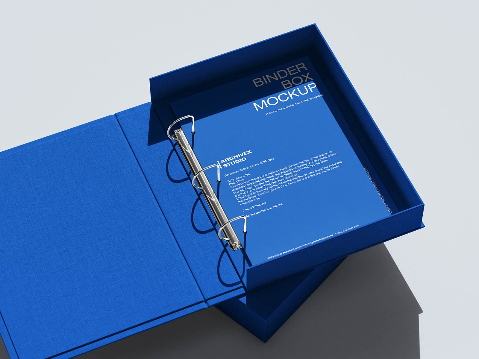 Free Premium Clamshell Binder Box Mockup PSD Template