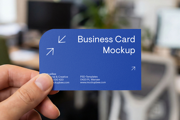 Free Rounded Corner Business Card Mockup PSD Template