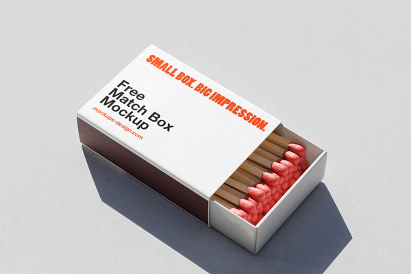 Free Slide Open Matchbox Mockup PSD Template
