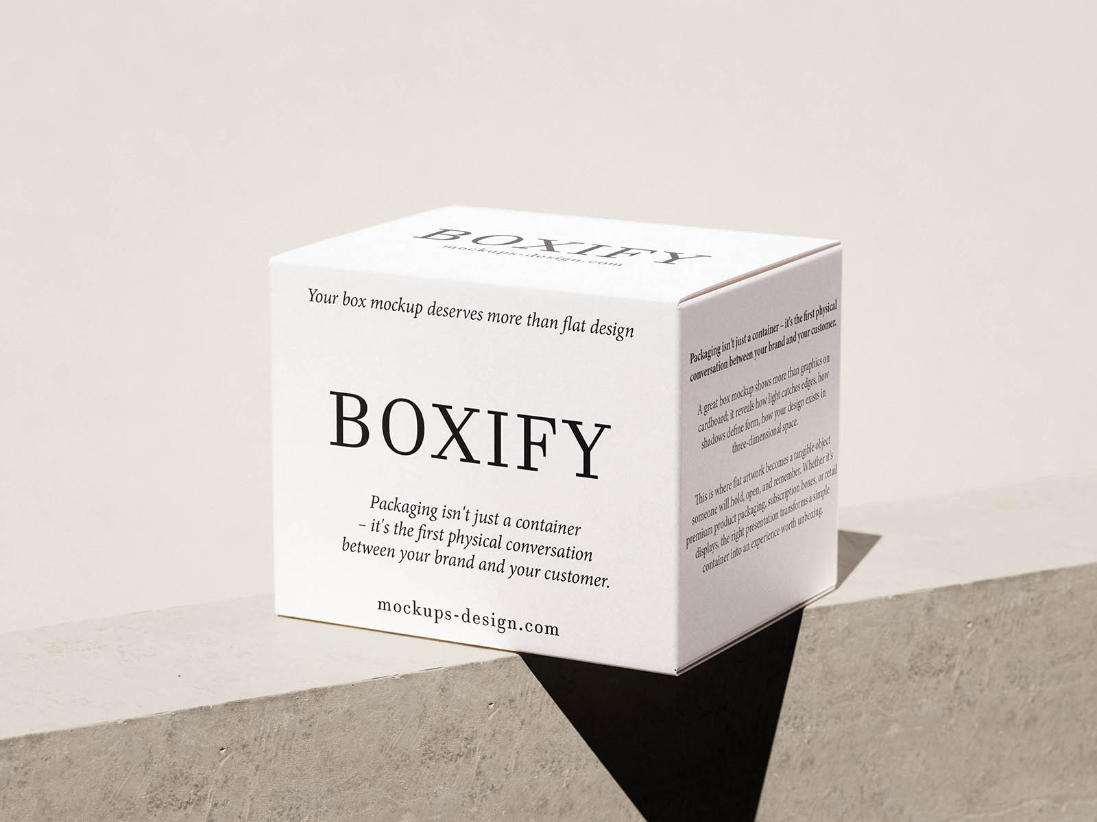 Free Square Cardboard Box Mockup PSD Template