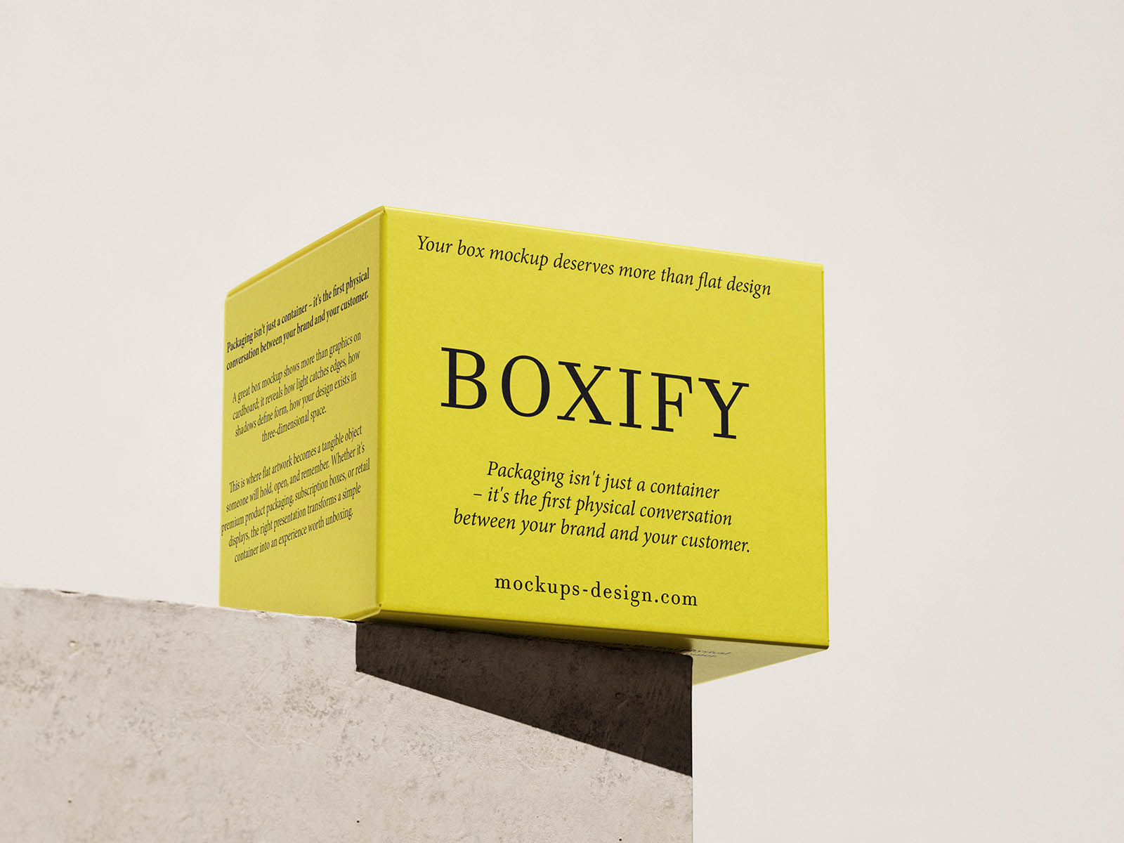 Free Square Cardboard Box Mockup PSD Template