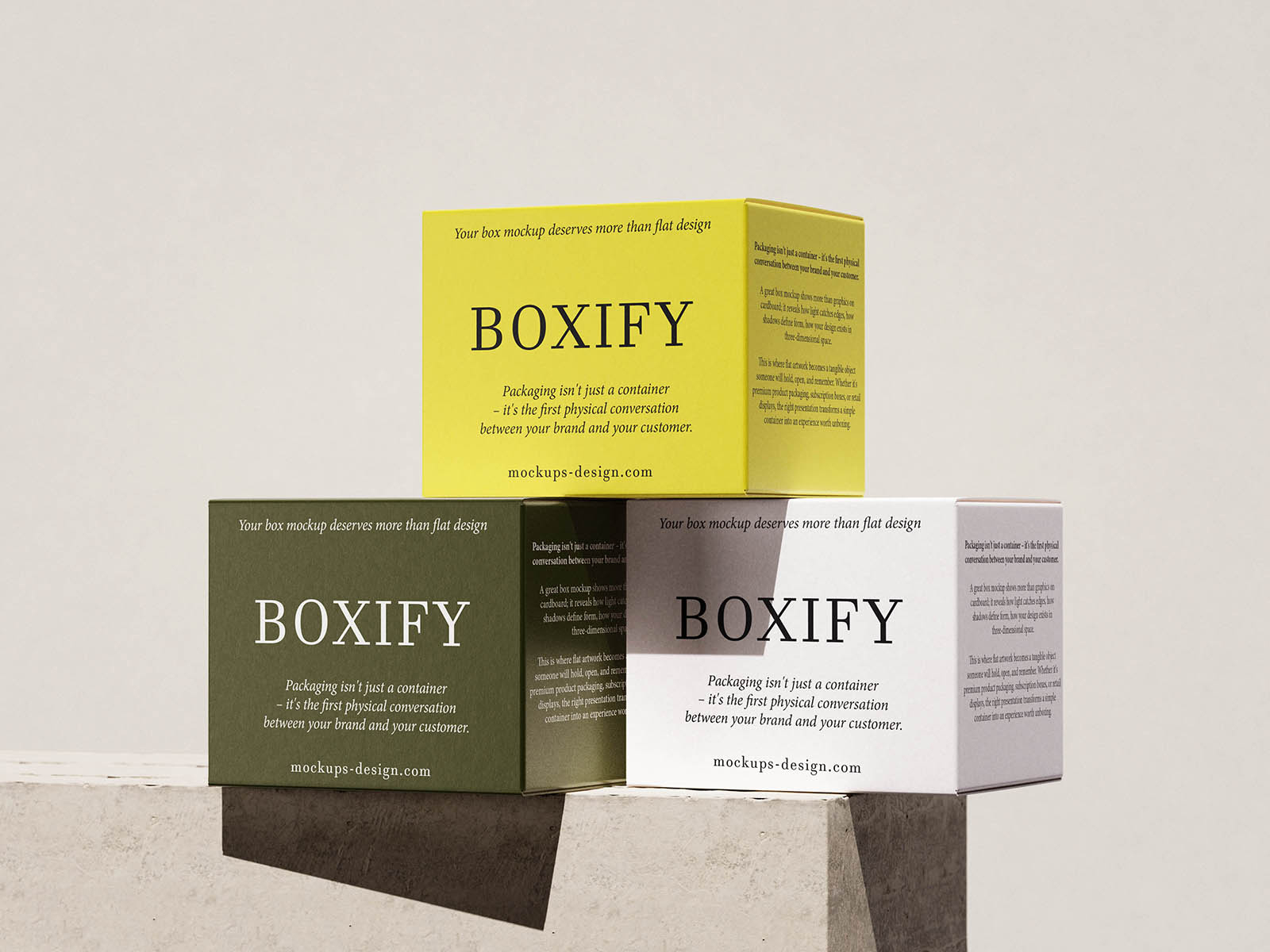 Free Square Cardboard Box Mockup PSD Template