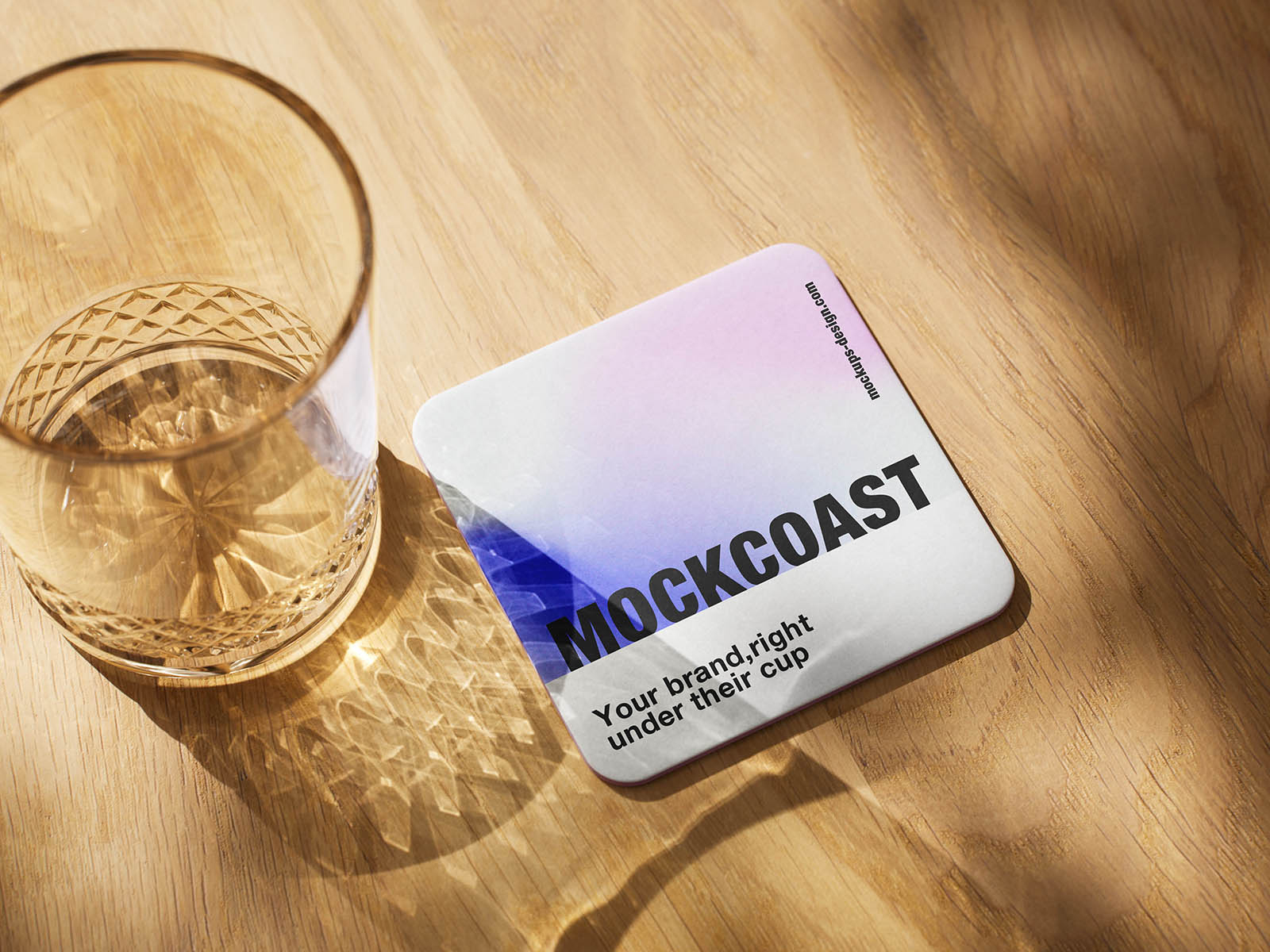 Free Square Rounded Corner Coaster Mockup PSD Template