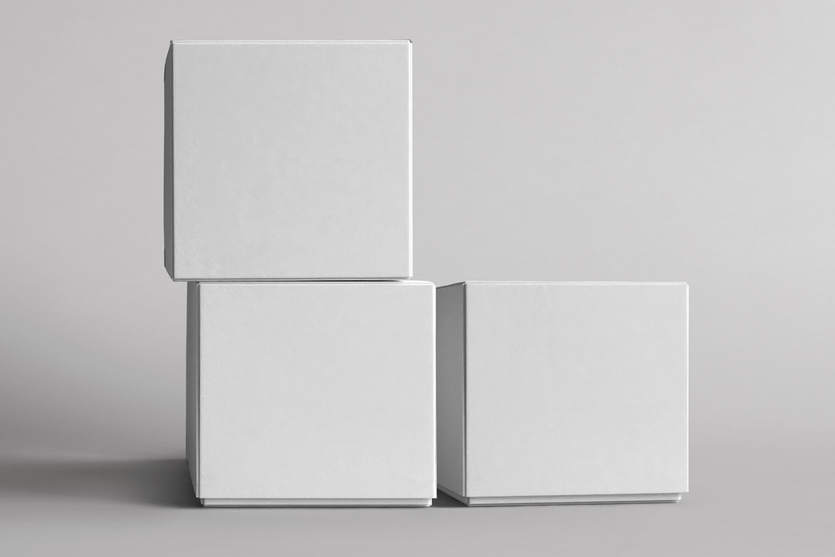 Free Stacked Cube Box Packaging Mockup PSD Template
