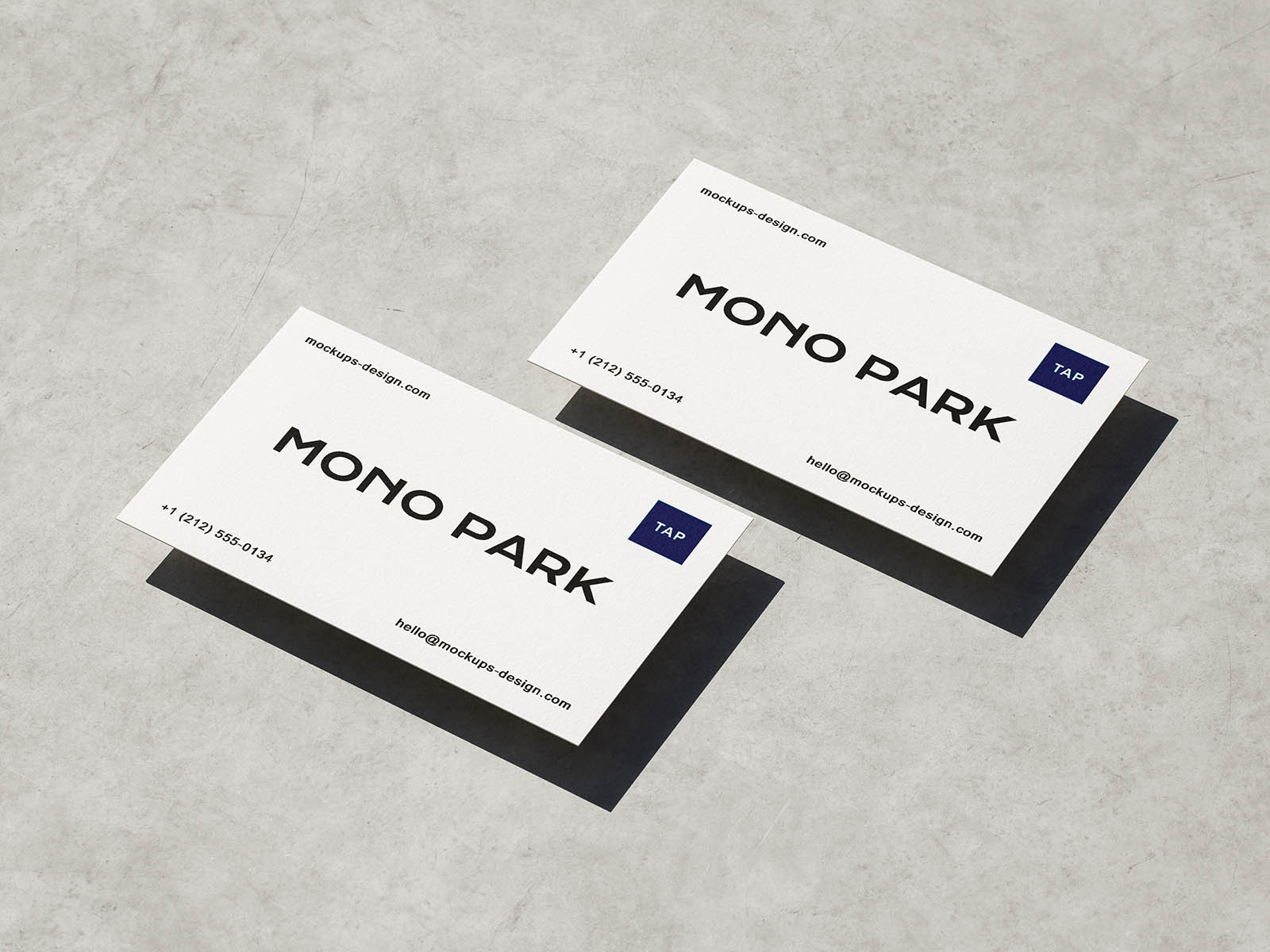 Free Stacked White Business Card Mockup PSD Template