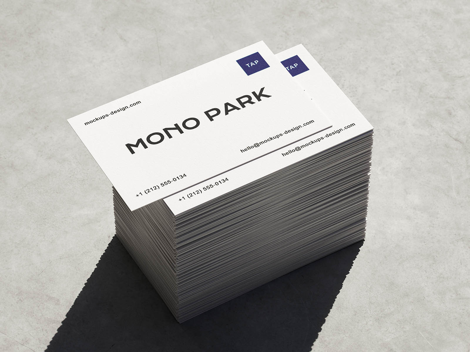 Free Stacked White Business Card Mockup PSD Template