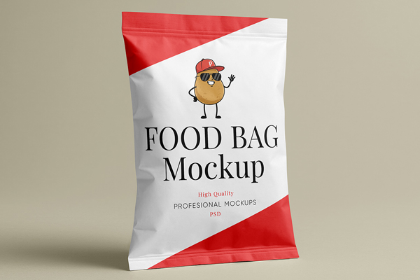 Free Standing Food Bag Mockup PSD Template