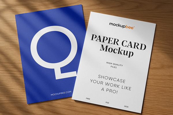 Free Stationery A4 Card Mockups PSD Template