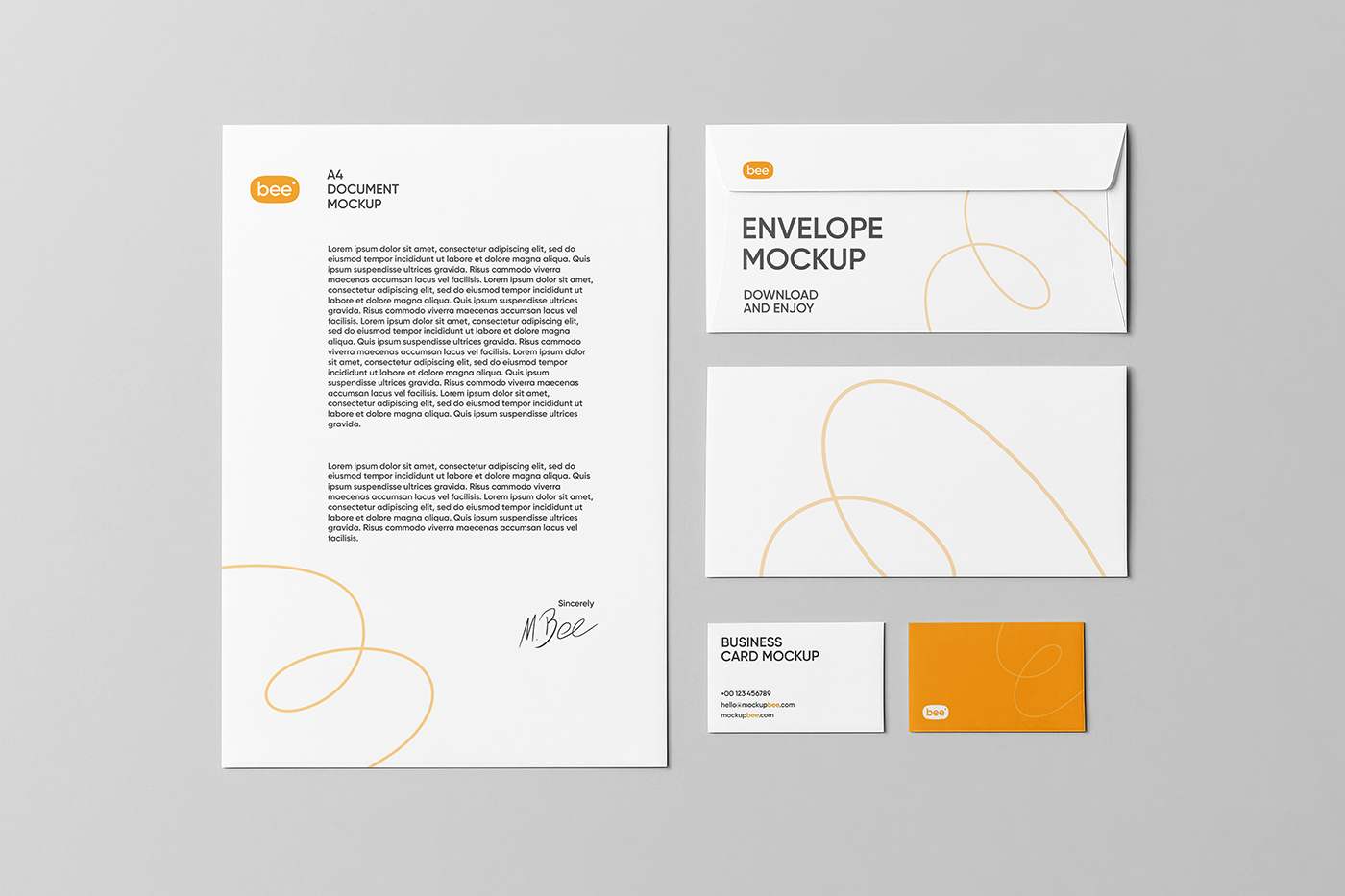 Free Stationery Set Mockups PSD Template
