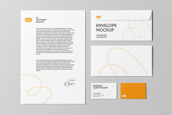 Free Stationery Set Mockups PSD Template