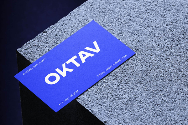Free Stone Slab Business Card Mockup PSD Template