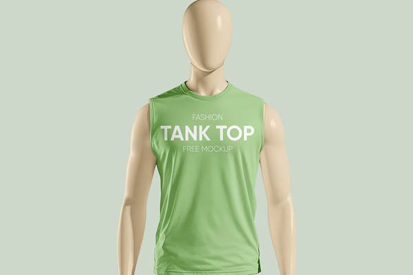 Free Tank Top on Manekin Mockup PSD Template