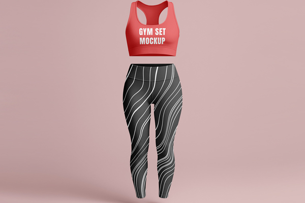 Free Woman Gym Set Mockup PSD Template