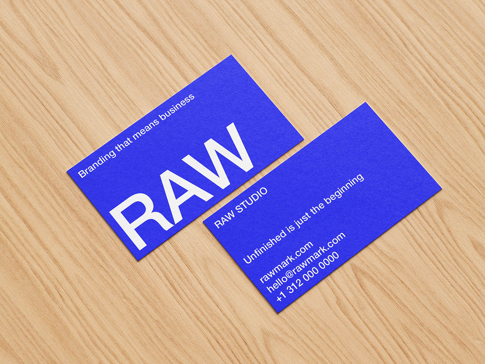 Free Woodgrain Business Card Mockup PSD Template